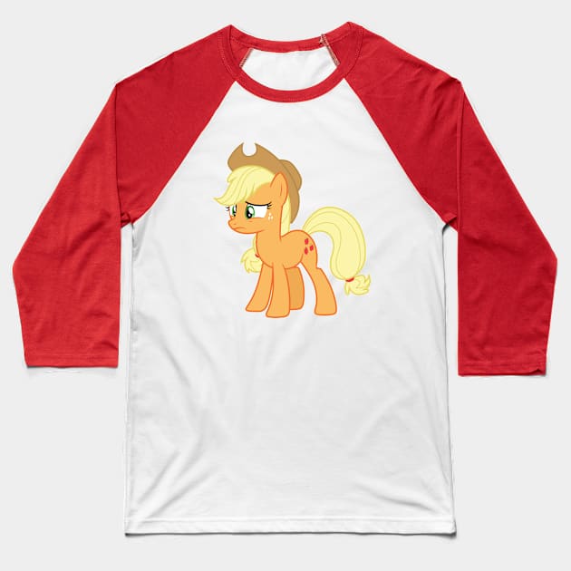 Hurt Applejack Baseball T-Shirt by CloudyGlow